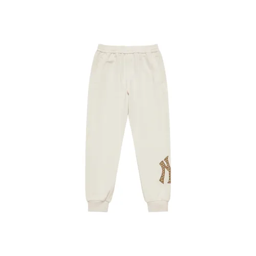 MLB MONOGRAM Коллекция New York Yankees 24FW Повседневные брюки Вязаные Спортивные штаны Унисекс Темно-кремовый