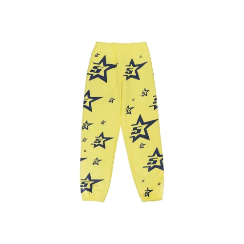 Sp5der Вязаные тренировочные брюки мужские желтые