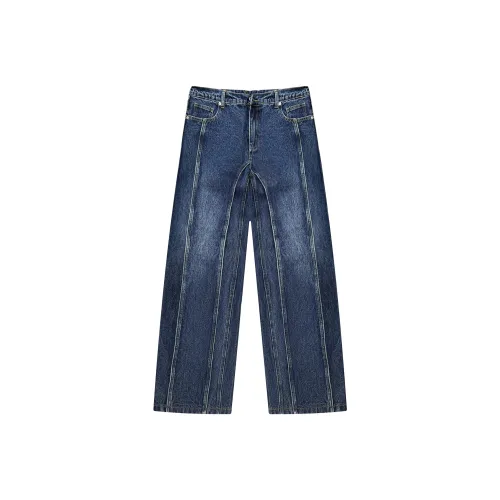Kudamm Джинсы Унисекс Выстиранный Синий