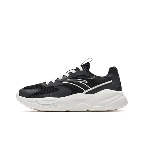 ANTA Unruly Series Slip-resistant Abrasion-resistant Low Top Casual Shoes Men's Black White
