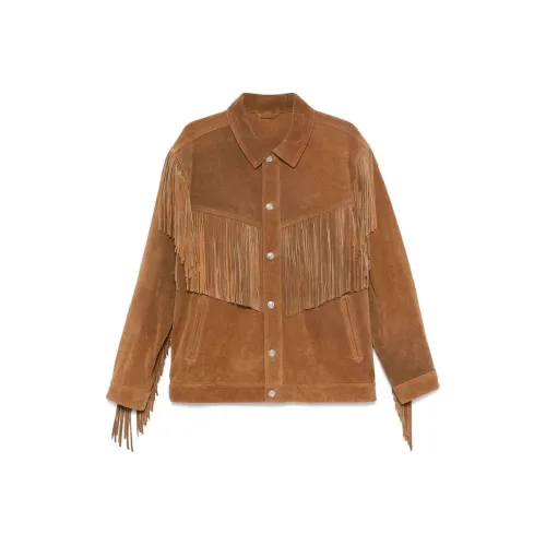 ISABEL MARANT Коньячный Коричневый Мужские Кожаные Куртки