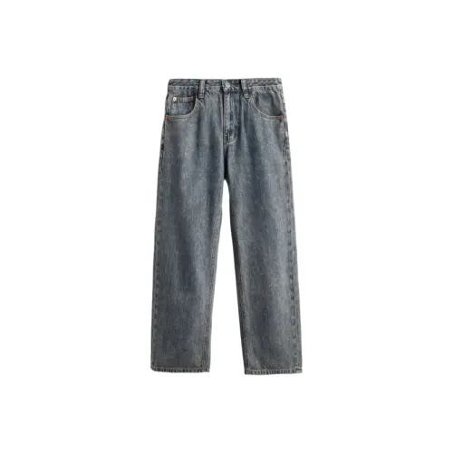 UKTK Джинсы Мужские Винтаж Стена Зеленый