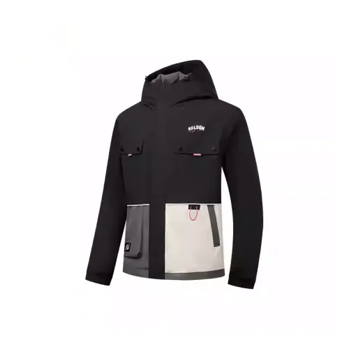 QIAODAN Sports Life Collection Тренчкот Мужской Черный Призрачный Серый