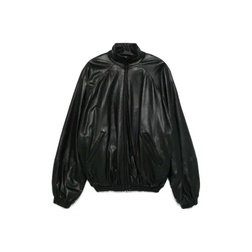 Balenciaga FW24 Кожа Куртка Свободного кроя Мужская Черная