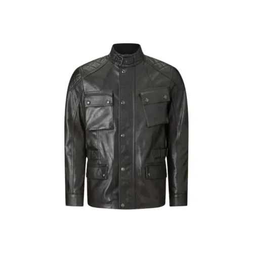 Belstaff Черные Мужские Кожаные Куртки