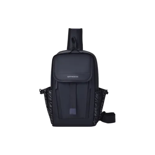 SEPTWOLVES Oxford Сумка через плечо Бананка Сумка через плечо Большой Мужская Черная