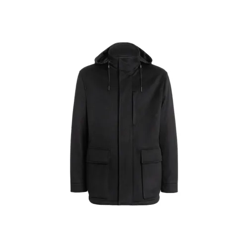 Zegna Хлопковый пуховик мужской черный