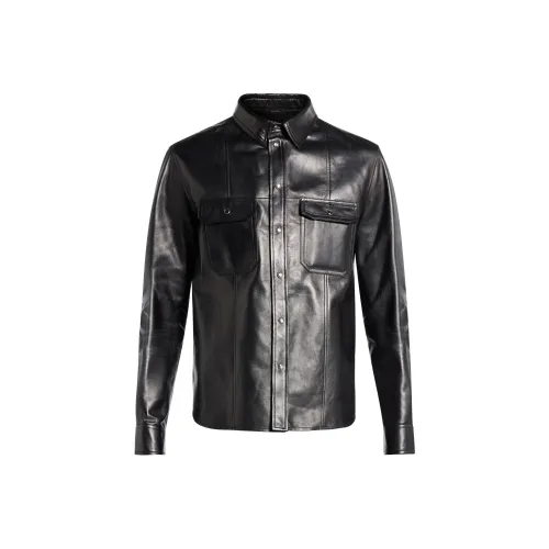 TOM FORD FW24 Кожа Куртка Мужская Черная