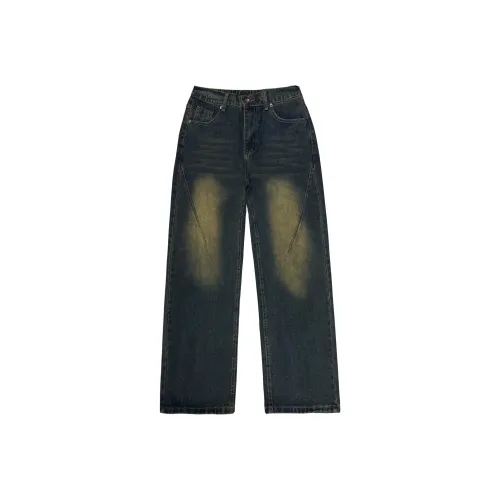 ELCORO Джинсы Унисекс Винтаж Синий