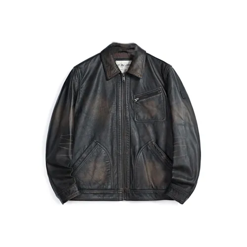 MCS Leather Jacket Men's Dark Coffee