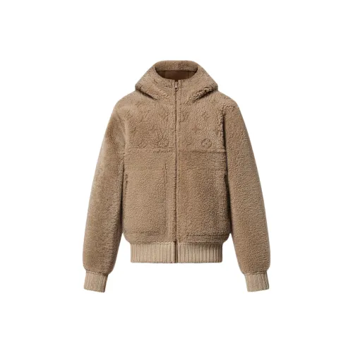 LOUIS VUITTON SS25 Кожаная куртка мужская серо-коричневая