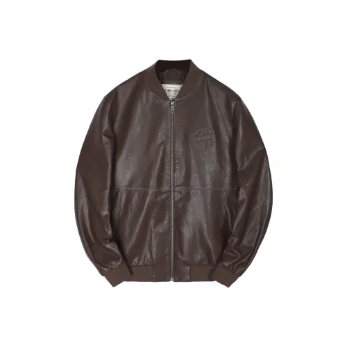 MCS кожаная куртка мужская цвет кофе