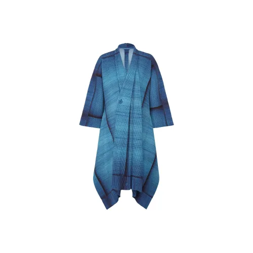 Homme Plissé Issey Miyake FW24 Тренчкот Мужской Синий