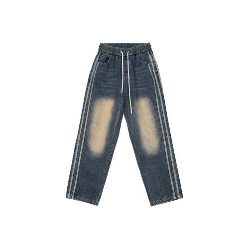 LOAD MIND Джинсы Унисекс Винтаж Синий