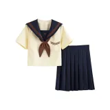 Топ с короткими рукавами + 42A, юбка, комплект одежды (включает коричневую рыбку, узел)