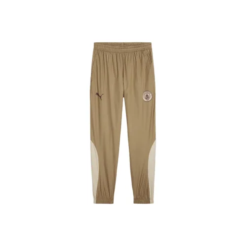 PUMA MCFC PREMATCH WOVEN PANT Вязаные тренировочные брюки Мужские Коричневые