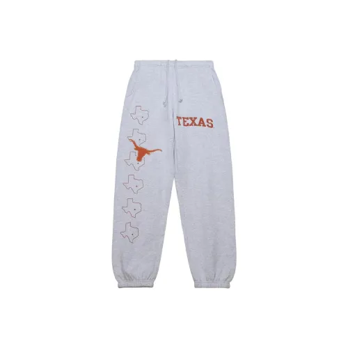 Travis Scott X Mitchell Ness Коллаборация SS24 Университетский OF TEXAS Вязаные Тренировочные Штаны Унисекс Серый