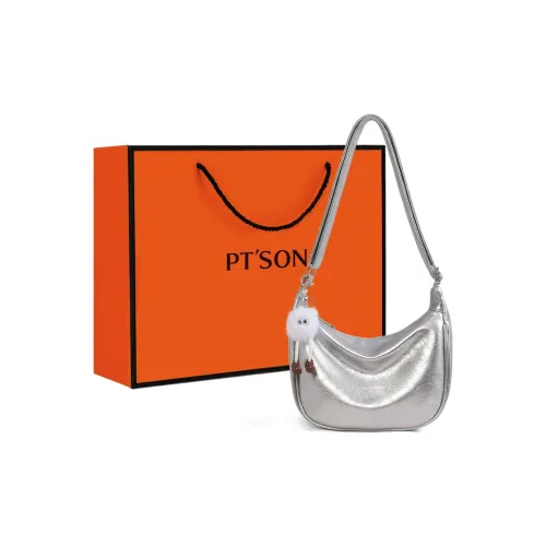 PT'SON Синтетическая кожа Подмышечная сумка через плечо сумка на плечо обычная женский серебряный