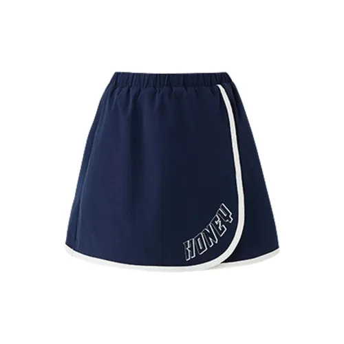 OVE Однотонный Умеренный Юбка Весна-осень Детский 6002 Темно-синий [Anti Вспышка Спорт]