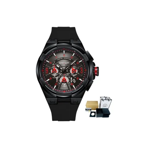 Sanda Кварцевый механизм силиконовый ремешок мужские часы черный циферблат