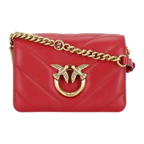 PINKO Click series Кожа Сумка через плечо Сумка на плечо Мини Женская Красная