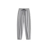 Светло-серые штаны из ледяного шелка с манжетами