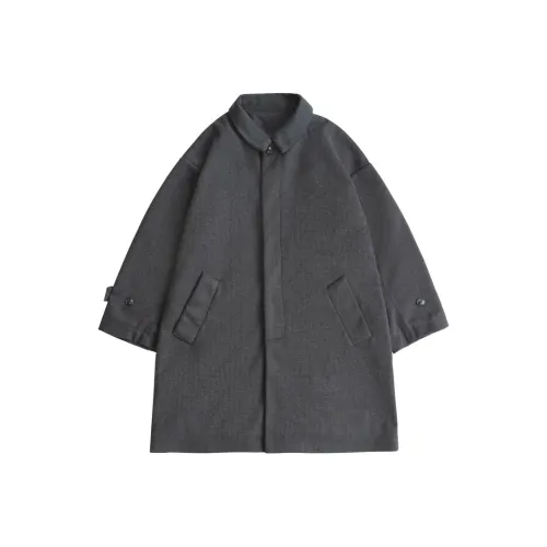 HEEMKIZOO Тренчкот Мужской Черный Серый