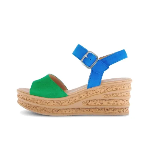 Gabor Модный One Ремешок Сандалии 7 см Женские Синие Зеленые
