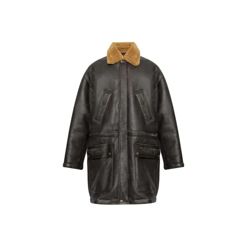 Balenciaga FW24 Кожа Куртка Обычный крой Мужская Кедровая Коричневая