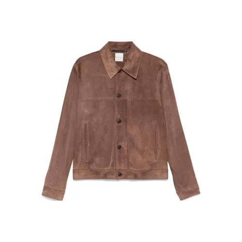 Paul Smith Кожа Куртка Мужская Верблюжий Коричневый