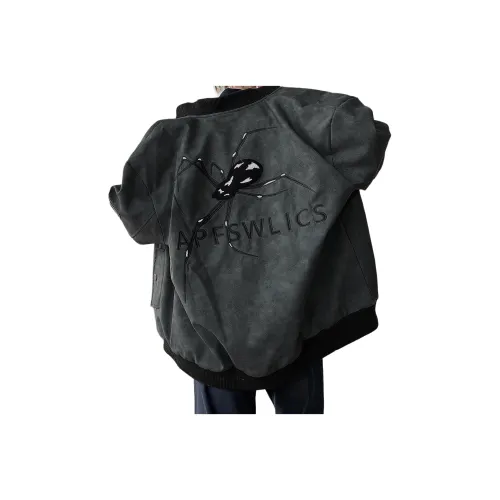 COMOWA Черно-серый цвет унисекс кожаные куртки