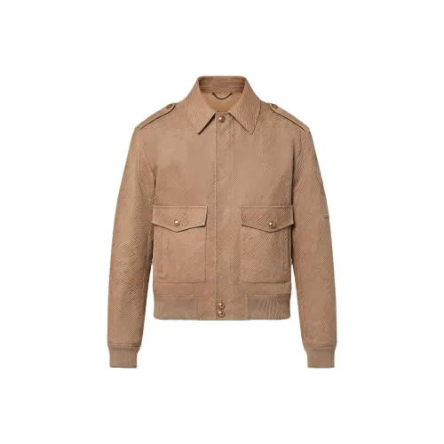 LOUIS VUITTON FW24 Кожа Куртка Мужская Коричневая