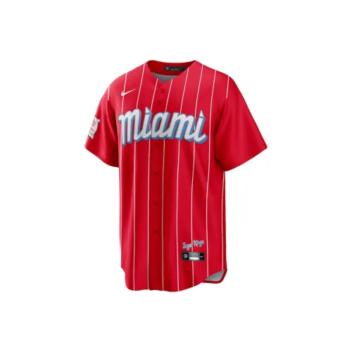 Nike Miami Marlins Городской Connect Бейсбольная куртка Мужской Красный