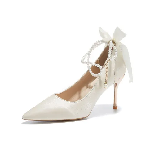 TAOLEI Свадебная обувь на высоком каблуке Женская серебряная