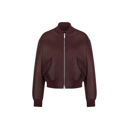 DIOR Кожа Куртка Мужская Бордовая