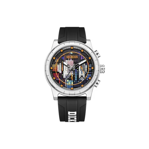 Dickies City Outdoor Collection Кварцевые мужские наручные часы силиконовый ремешок черный циферблат