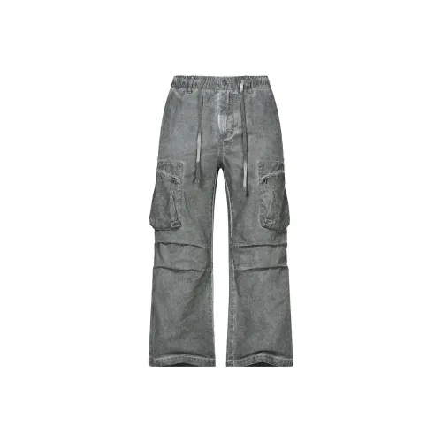 PEIMENG Карго-брюки Унисекс Темно-серый