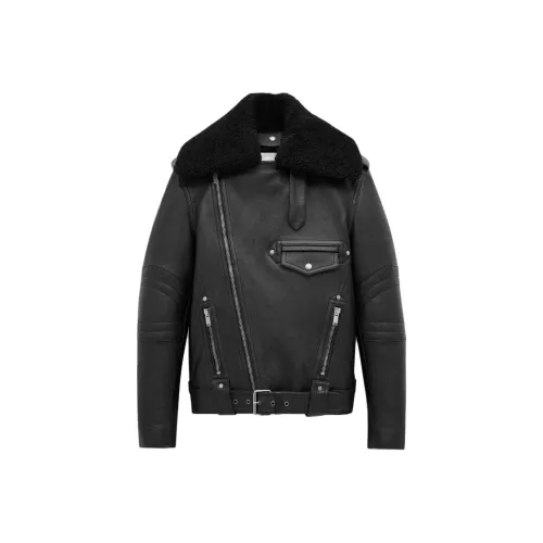 SAINT LAURENT Кожа Куртка Мужская Черная