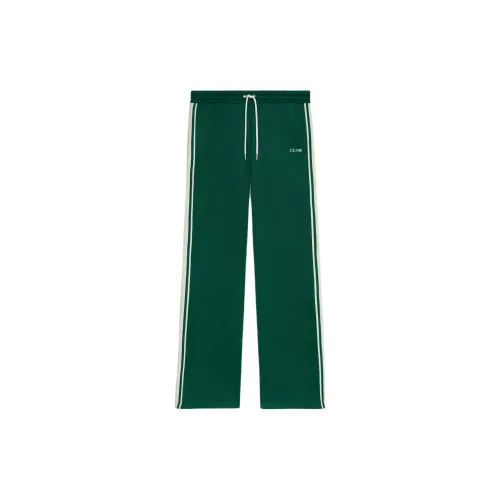 CELINE Вязаные тренировочные брюки мужские Bottle зеленого цвета