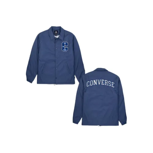 Конверс Ретро Coaches Куртка Куртки Пальто Мужской Морской Синий