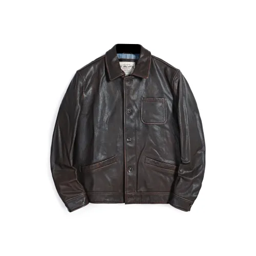 MCS Кофе Мужские Кожаные Куртки