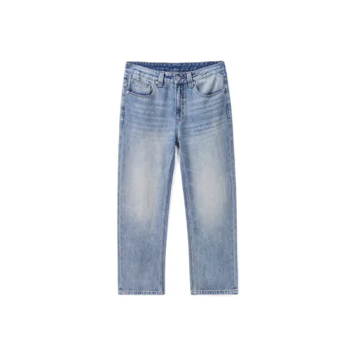HUNZHI Джинсовый синий Унисекс Джинсы