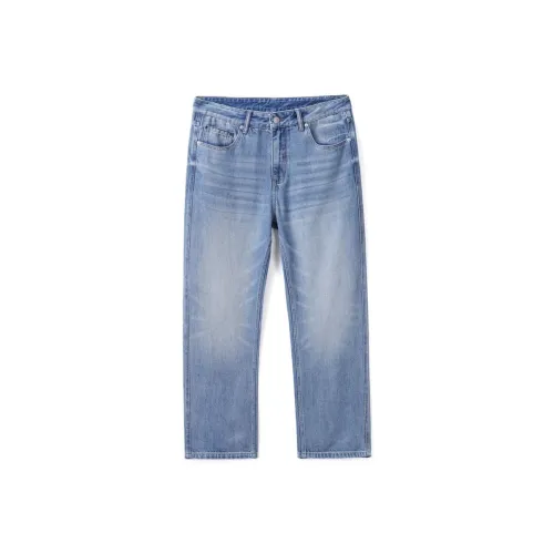 HUNZHI Джинсовый синий Унисекс Джинсы