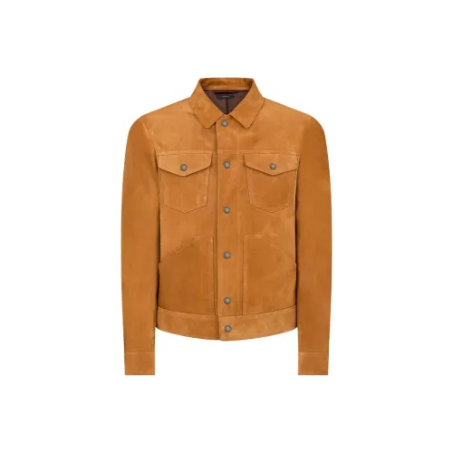 TF Кожа Куртка Мужская Земляной Желтый