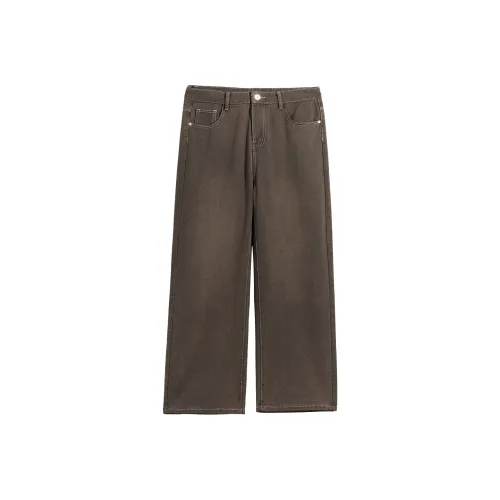 ZMOH Коричневые унисекс джинсы