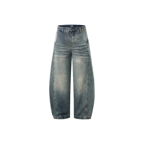 URS GGON Джинсы Унисекс Винтаж Синий