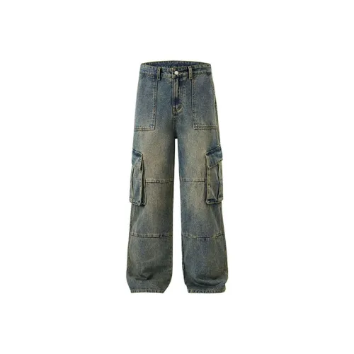 98SQUID Карго-брюки Унисекс Винтажный синий