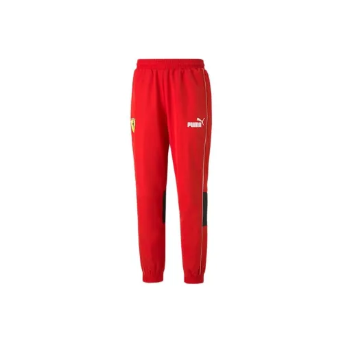 PUMA Scuderia Ferrari Red Men's Casual Pants PUMA Scuderia Ferrari Красные Мужские Повседневные Штаны
