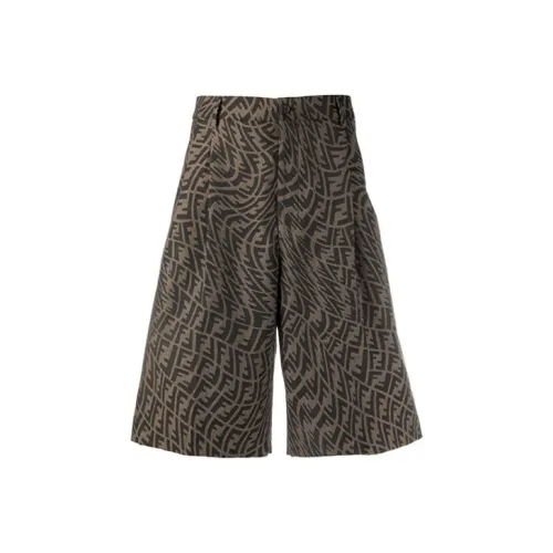 Fendi Khaki Мужские Повседневные Шорты