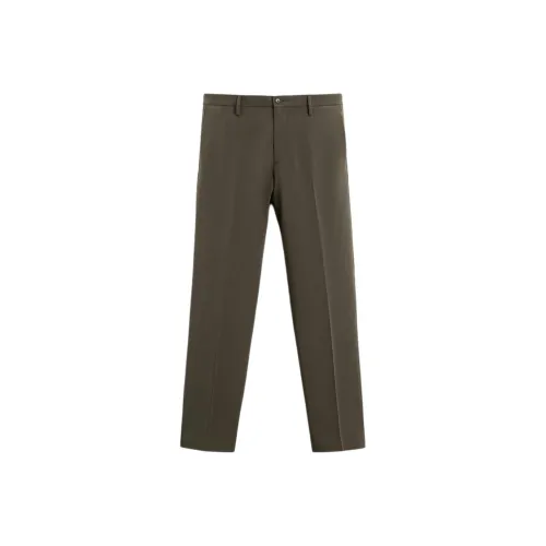 ZARA Костюм Брюки Мужские Темно-оливково-зеленый